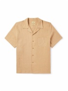 De Bonne Facture - Convertible-Collar Linen Shirt - Orange