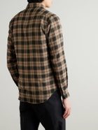 Husbands - Checked Cotton-Voile Shirt - Brown