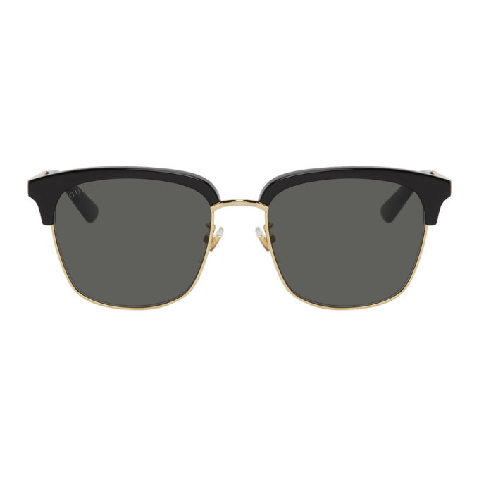 Photo: Gucci Black and Gold Square Sunglasses