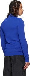 Jil Sander Blue Long Sleeve Mockneck Sweater