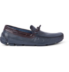 Berluti - Leather Driving Shoes - Men - Navy