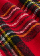 Barbour X Ganni Tartan Fringed Wool Scarf - Red - One Size