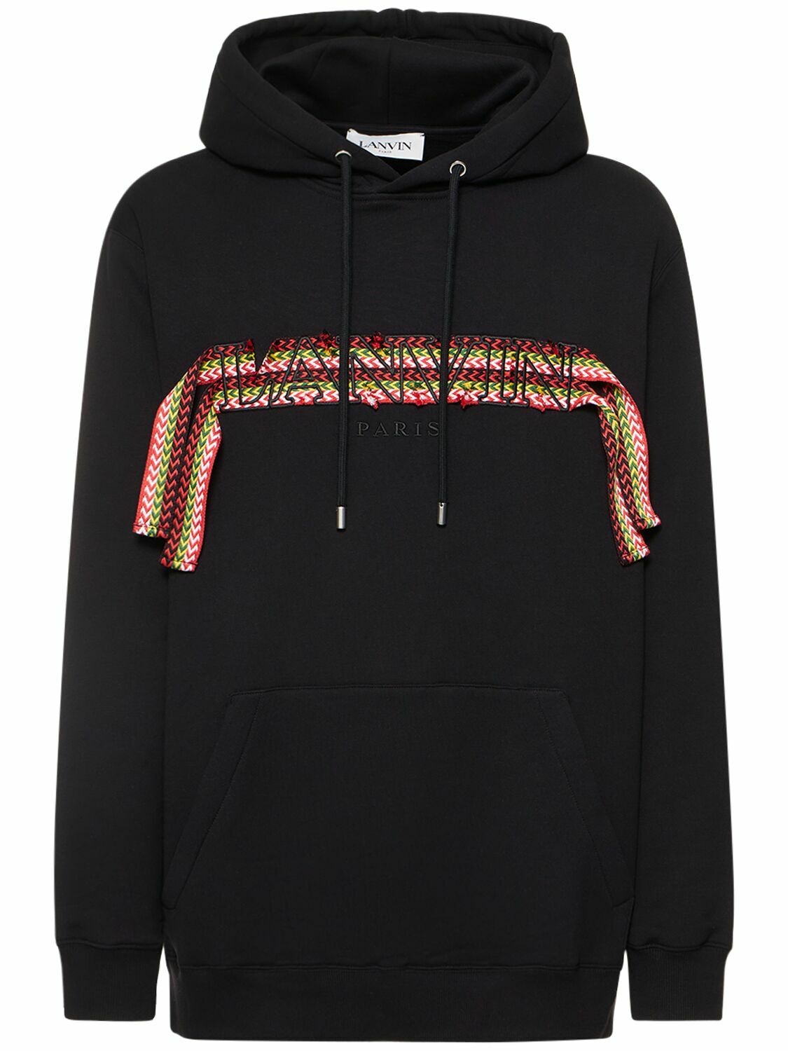 Photo: LANVIN - Curb Logo Embroidery Cotton Hoodie