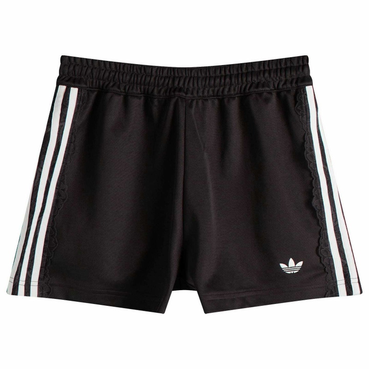 Photo: Adidas Women's Lace 3 Stripe Shorts in Night Brown