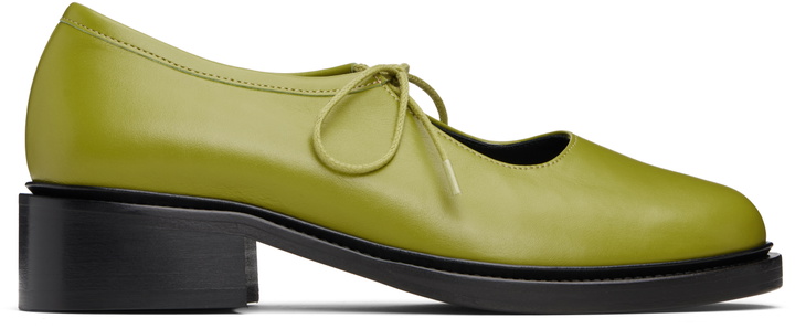 Photo: Nicole Saldaña SSENSE Exclusive Green Fabiana Loafers