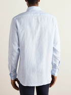 Zegna - Striped Oasi Linen Shirt - Blue