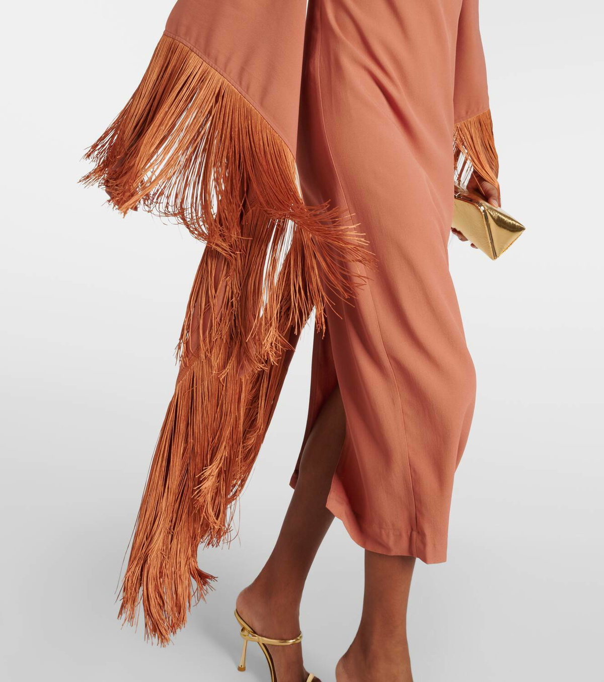 Taller Marmo Del Mar fringed crpe midi dress Taller Marmo