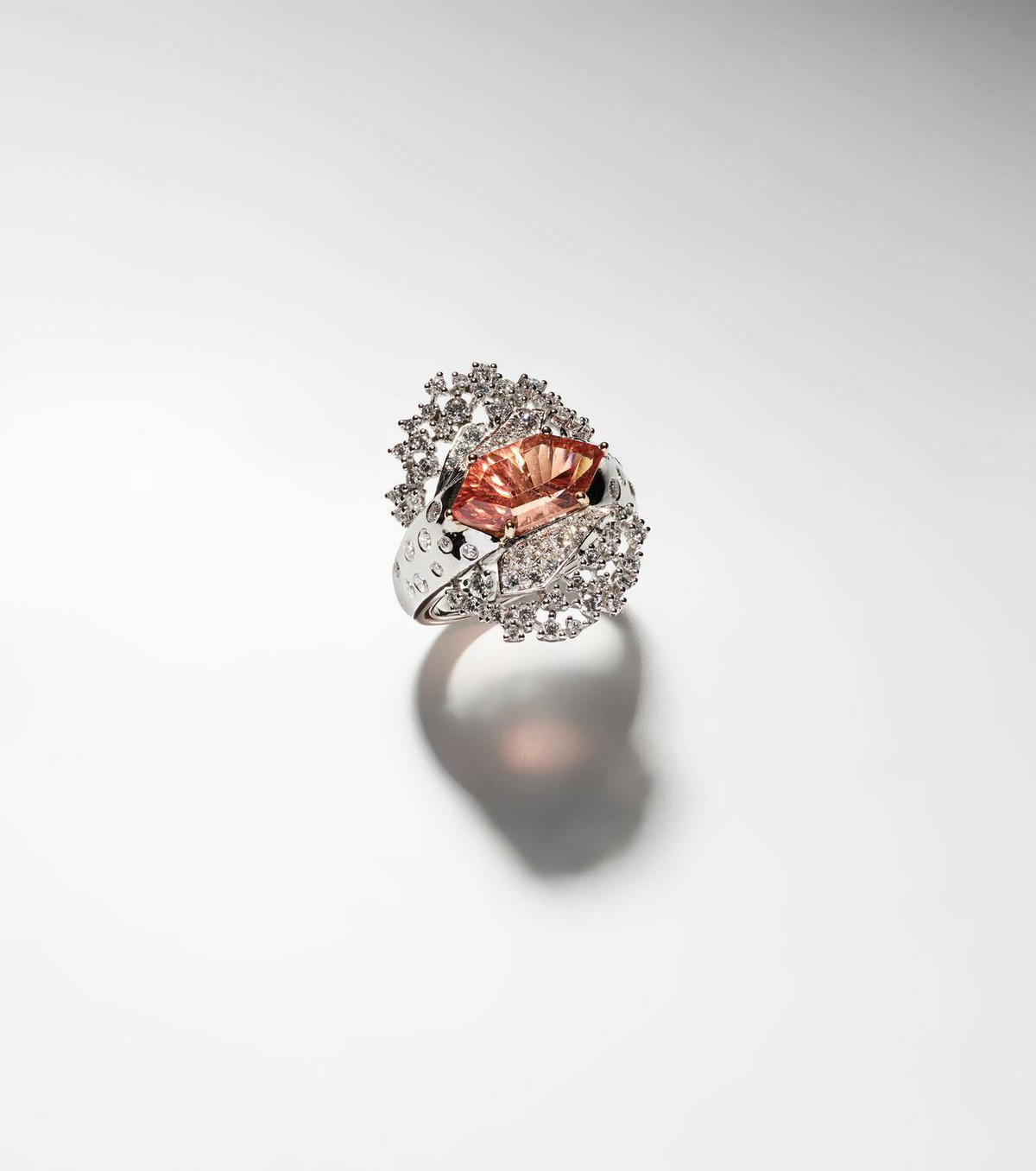 Ananya 18kt white gold ring with diamonds and tourmaline
