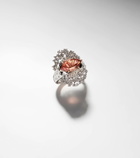 Ananya 18kt white gold ring with diamonds and tourmaline