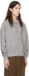 AMI Paris Gray Ami De Cœur Hoodie