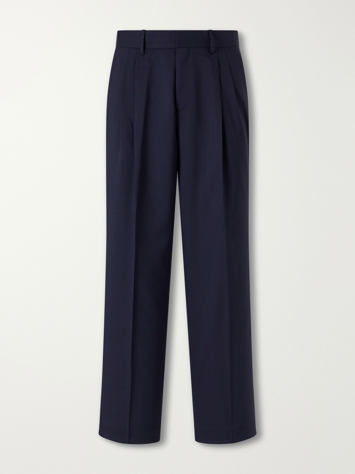 Mr P. - Wide-Leg Pleated Wool Suit Trousers - Blue