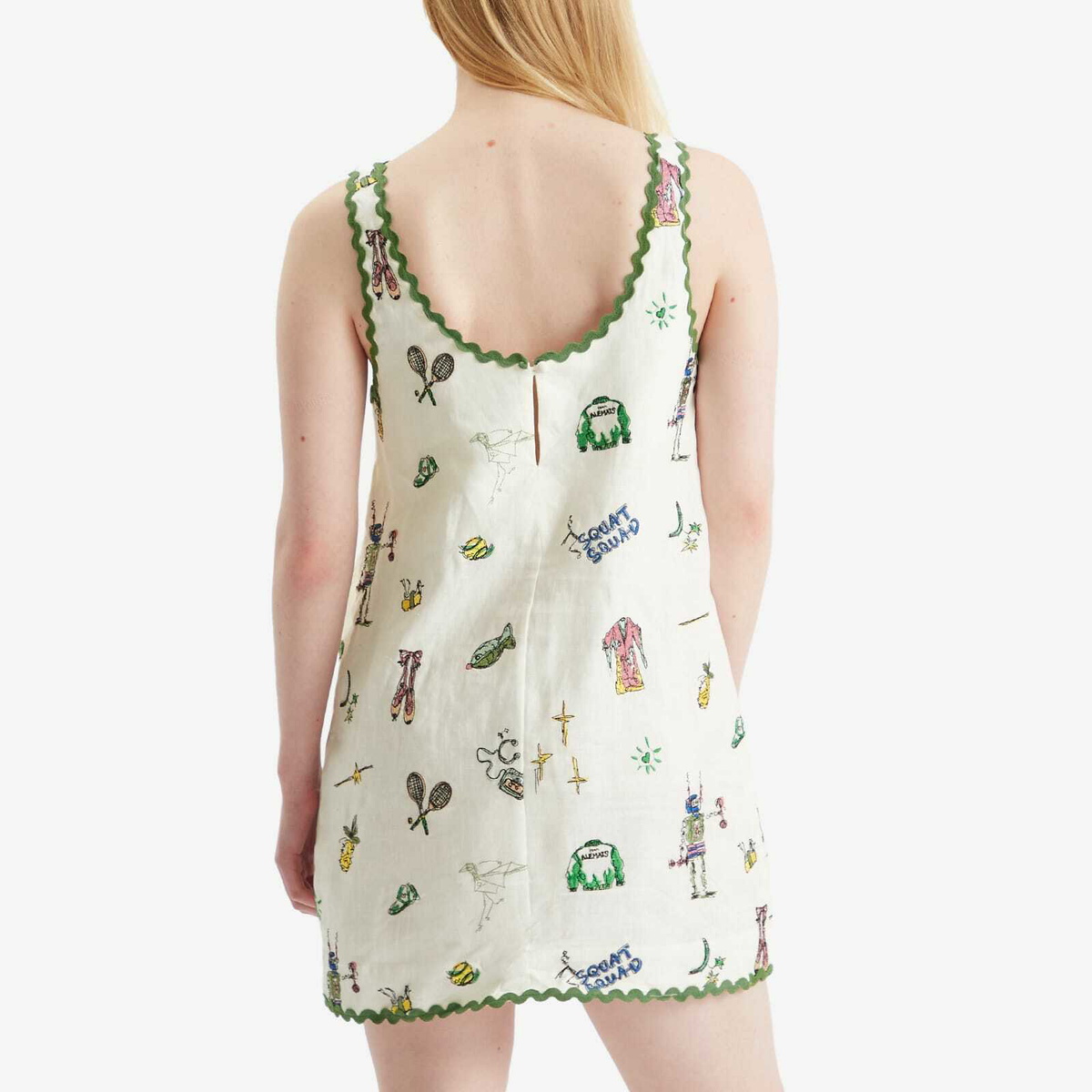 ALÉMAIS Women's Play Embroidered Mini Dress in Cream