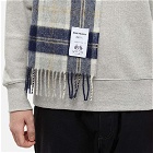 Norse Projects Men's Moon Checked Lambswool Scarf in Navy