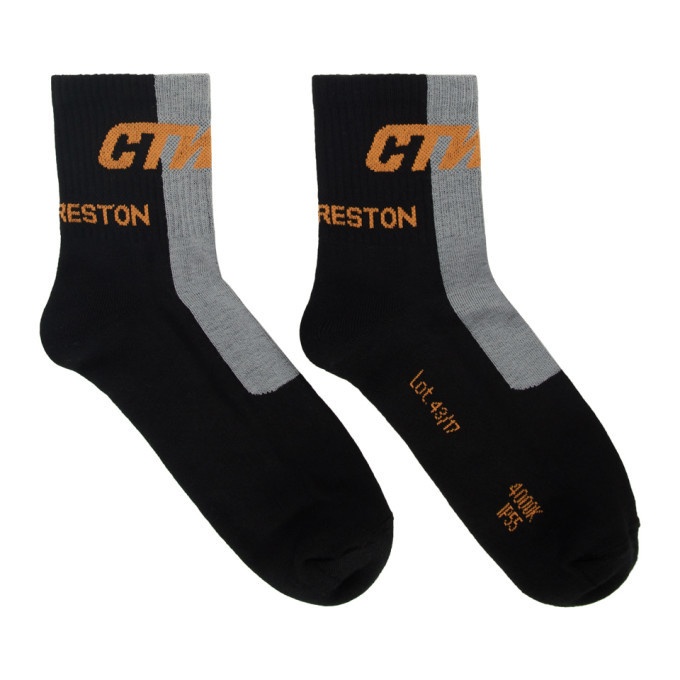 Photo: Heron Preston Black and Grey Short Style Socks