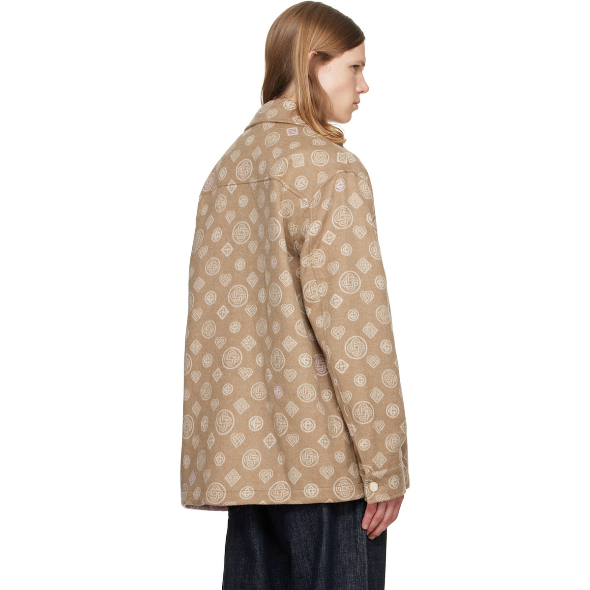 Casablanca Beige Monogram Wool Overshirt