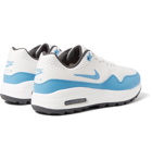 Nike Golf - Air Max 1G Faux Leather-Trimmed Coated-Mesh Golf Shoes - White