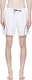 Hugo White Race Swim Shorts