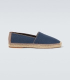 Brunello Cucinelli Suede-trimmed canvas espadrilles