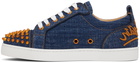 Christian Louboutin Navy Fun Louis Junior Spikes Sneakers