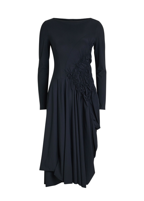 Photo: High Canticle Gathered Stretch-polyamide Midi Dress Blue