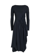 High Canticle Gathered Stretch-polyamide Midi Dress Blue