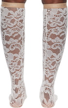 Valentino White Rebrode Lace Socks