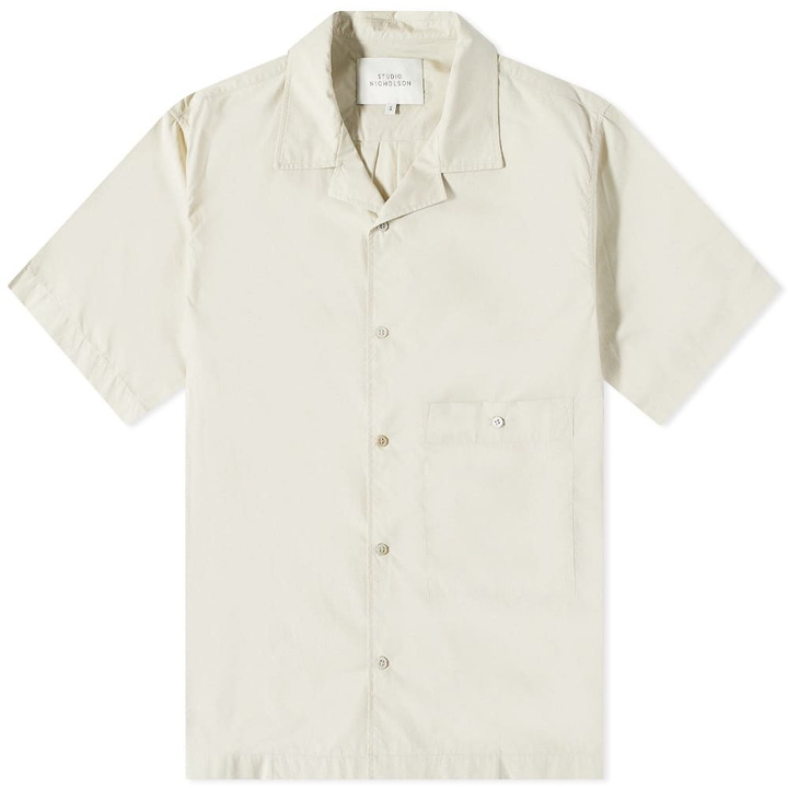 Photo: Studio Nicholson Men's Vard Poplin Vacation Shirt in Fossil