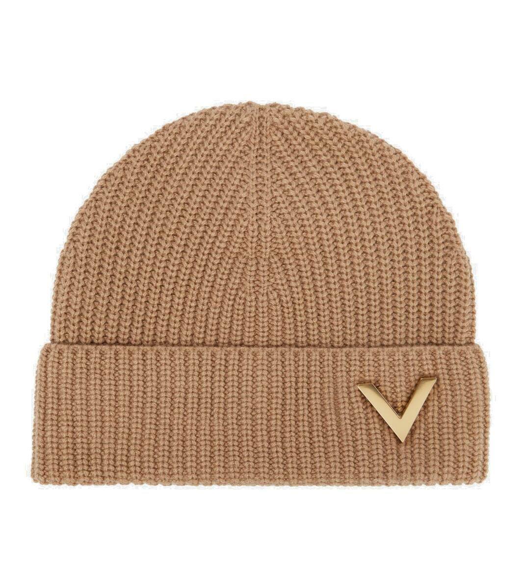 Valentino Ribbed-knit embellished cashmere beanie Valentino display picture 3
