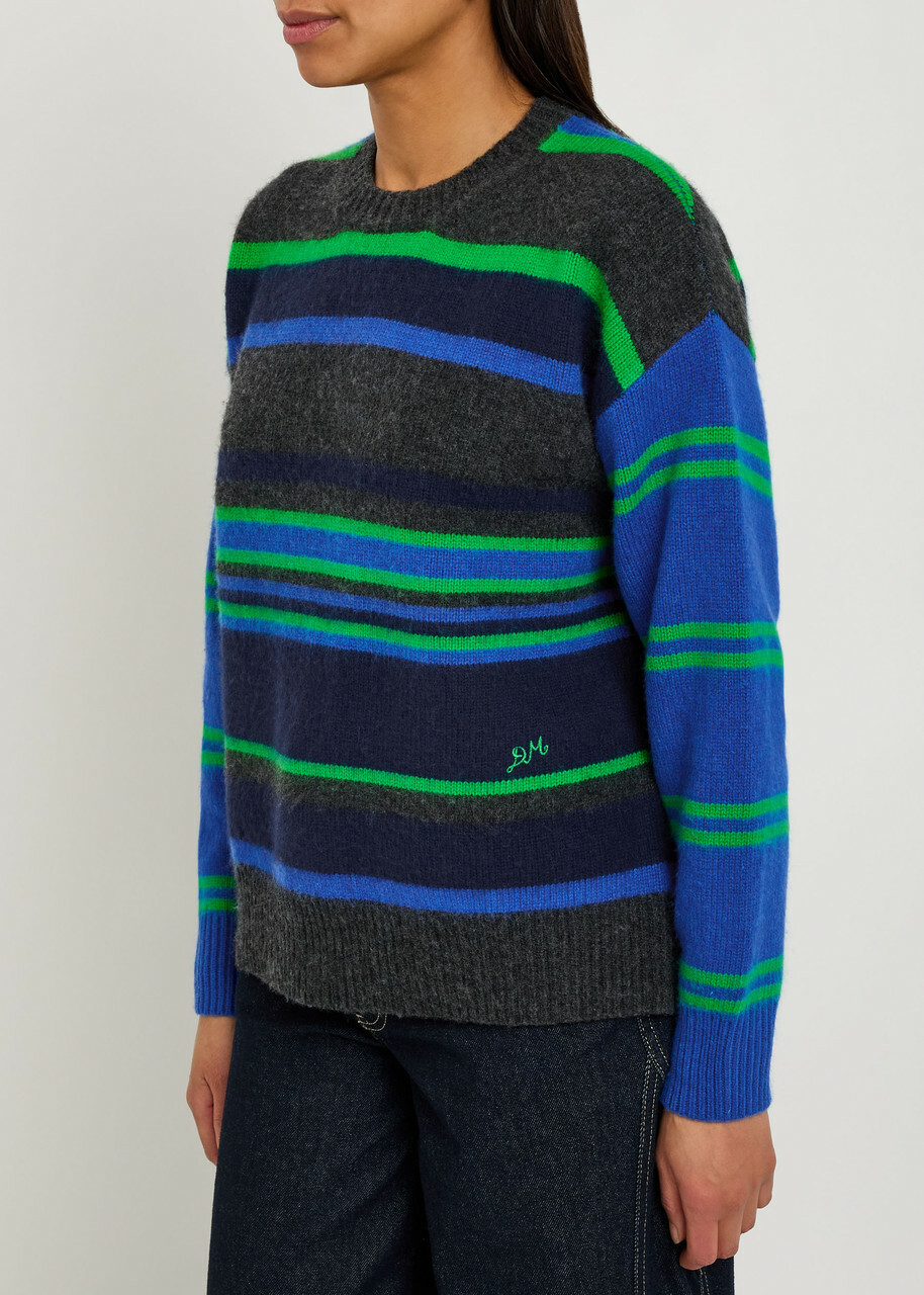 Damson Madder Rene Striped Merino Wool Jumper Multicoloured