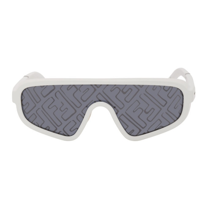 Photo: Fendi White Special Shape Sunglasses