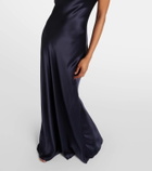 Staud Cadence halterneck satin slip dress