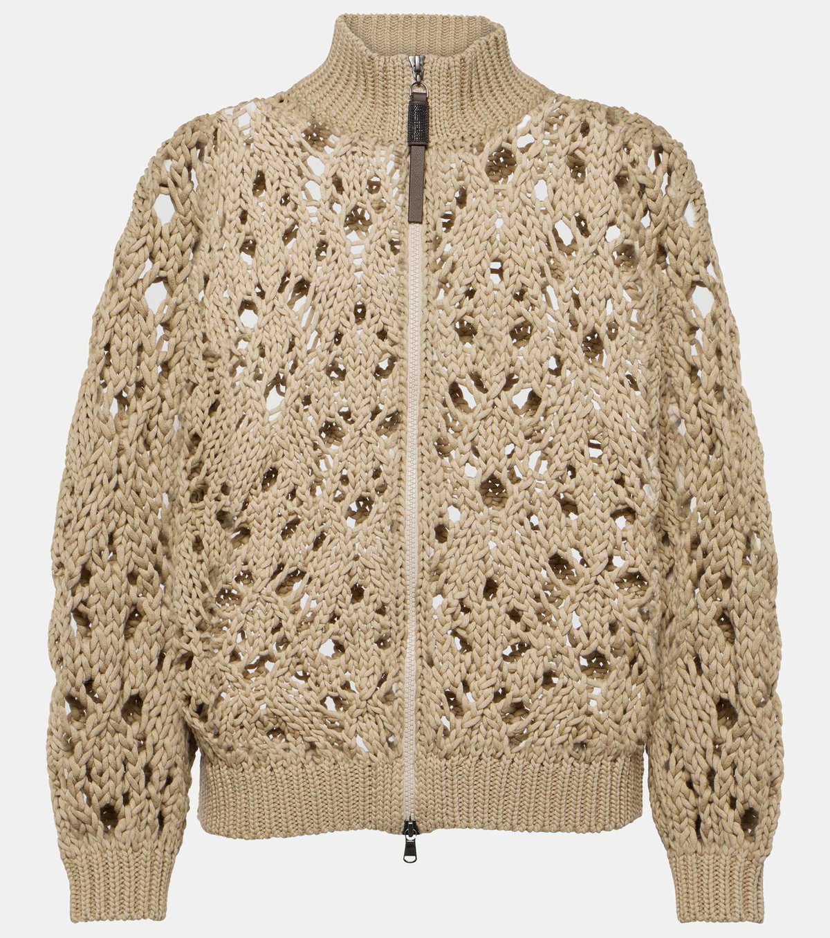 Brunello Cucinelli Open-knit cotton cardigan Brunello Cucinelli
