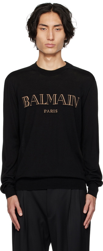 Photo: Balmain Black Crewneck Sweater