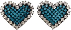 Ashley Williams Blue Heart Earrings
