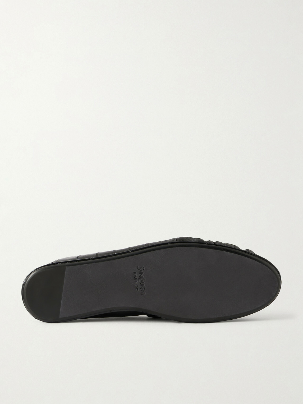 SAINT LAURENT - Collapsible-Heel Logo-Embellished Eel Loafers Loafers - Black