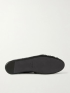 SAINT LAURENT - Collapsible-Heel Logo-Embellished Eel Loafers Loafers - Black