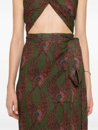 Maison La Plage Green Ravello Linen Wrap Skirt