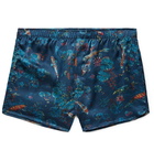 Derek Rose - Brindisi Printed Silk-Satin Boxer Shorts - Men - Petrol