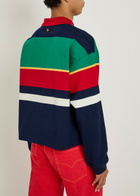 Versace Striped Cotton Polo Sweatshirt Multicoloured 1