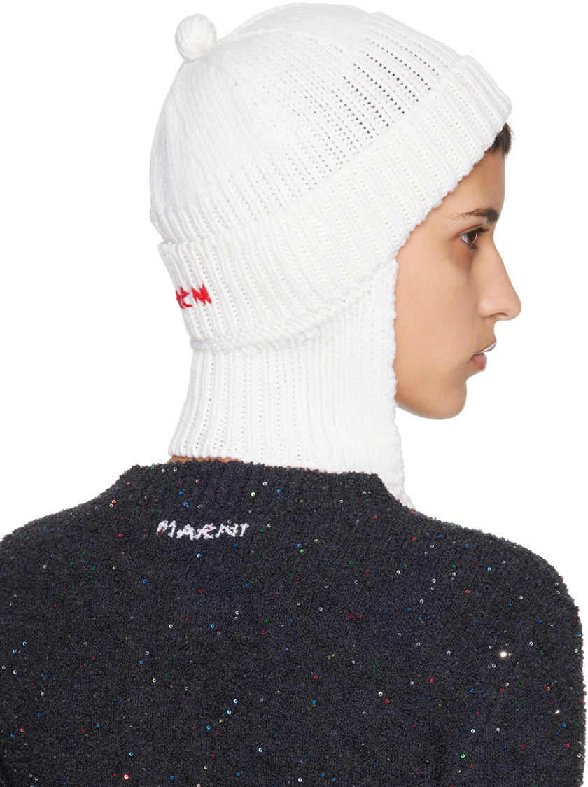 Marni White Virgin Wool Beanie