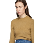 Tibi Brown Stretch Cashmere Crewneck Sweater