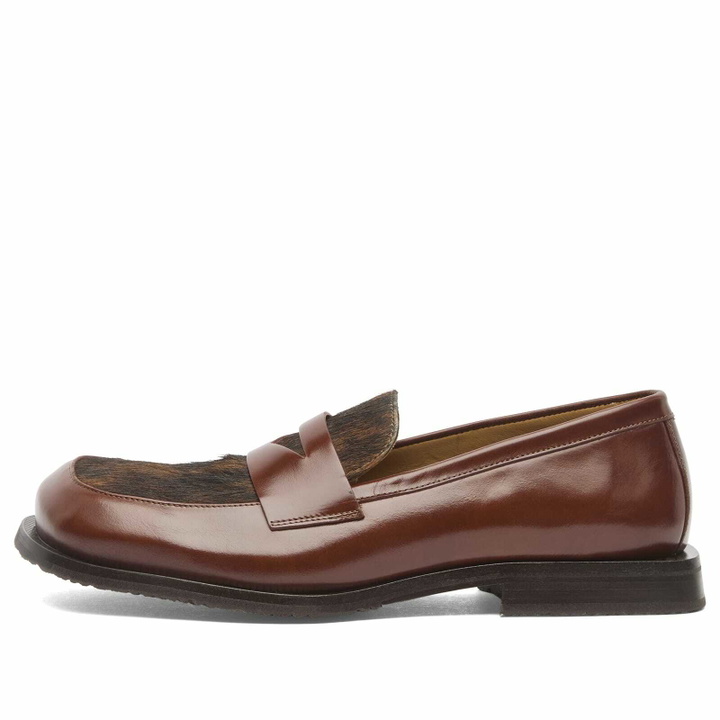 Photo: Eytys Men's Savant Calf Hair Leather Loafer in Mahogny
