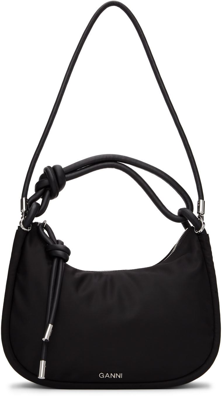 GANNI Black Knot Baguette Shoulder Bag GANNI