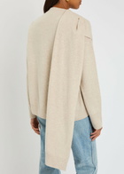 Vince Cape-effect Wool and Cashmere-blend Jumper Cream