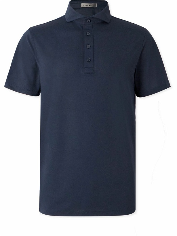 Photo: G/FORE - Rib Gusset Stretch Tech-Piqué Golf Polo Shirt - Blue