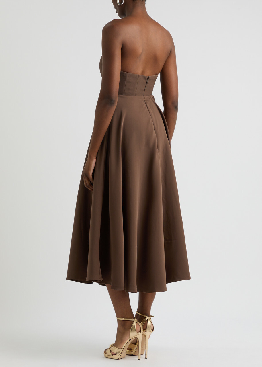 Odd Muse Ultimate Muse Strapless Jersey Midi Dress Chocolate