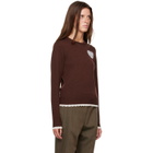 GANNI Brown Crewneck Wool Sweater