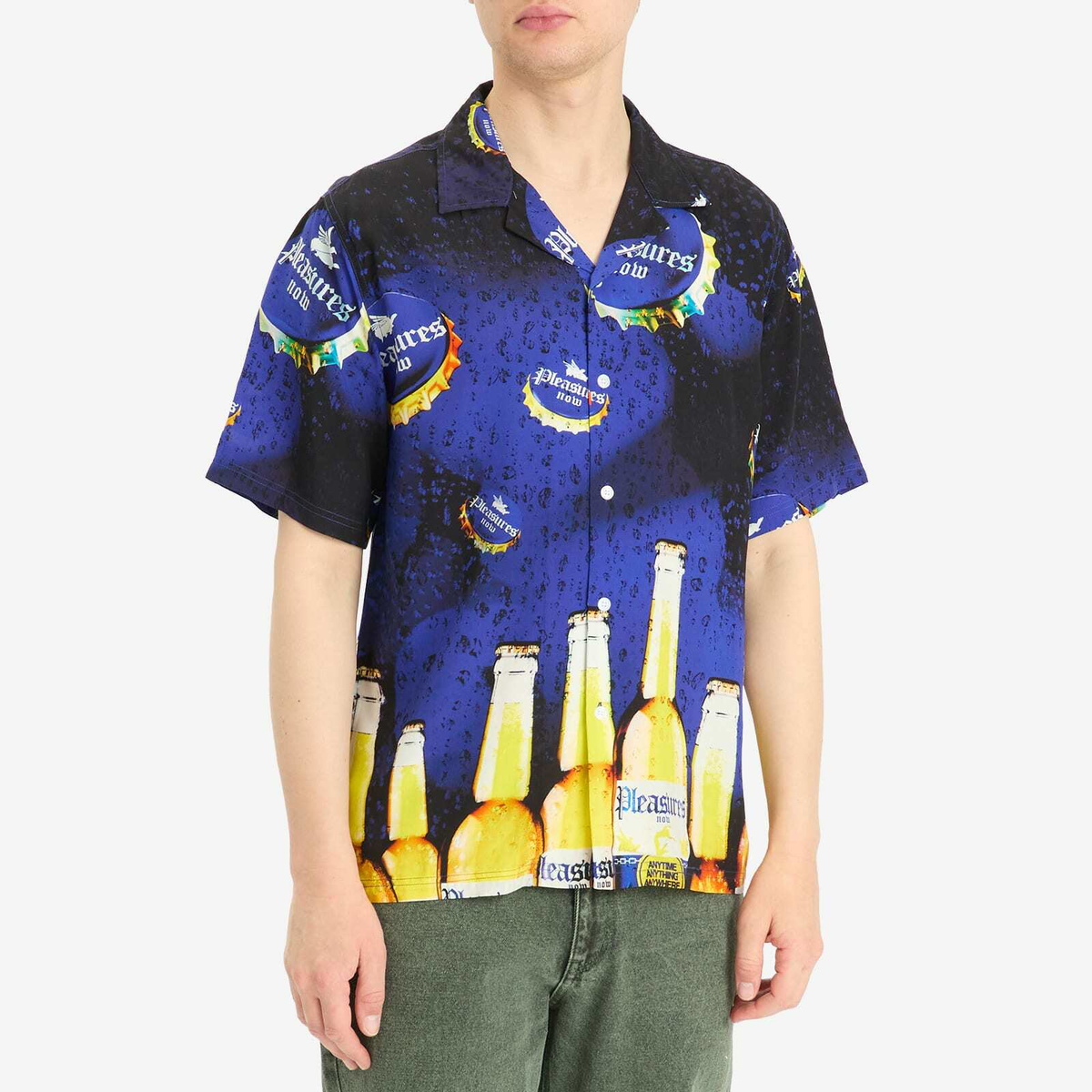 Pleasures Men's Cerveza Vacation Shirt in Blue
