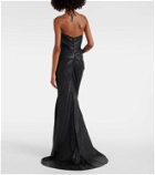 Maticevski Ambergris draped leather gown