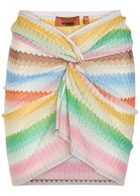 Missoni Striped Metallic-knit Mini Beach Skirt Multicoloured